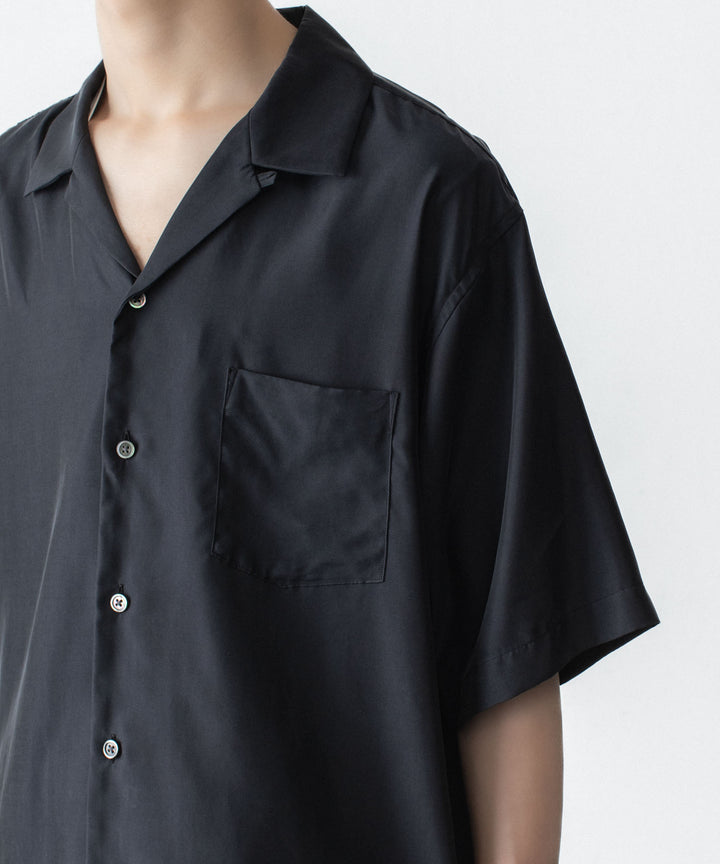 ssstein(シュタイン)のCUPRO TWILL OVERSIZED OPEN COLLAR SS SHIRT - BLACKの公式通販サイトsession福岡セレクトショップ