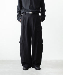 ssstein VIS/LI/RA TWILL カーゴトラウザーズ M ブラック ssstein / シュタイン】VIS/LI/RA TWILL CARGO TROUSERS - BLACK
