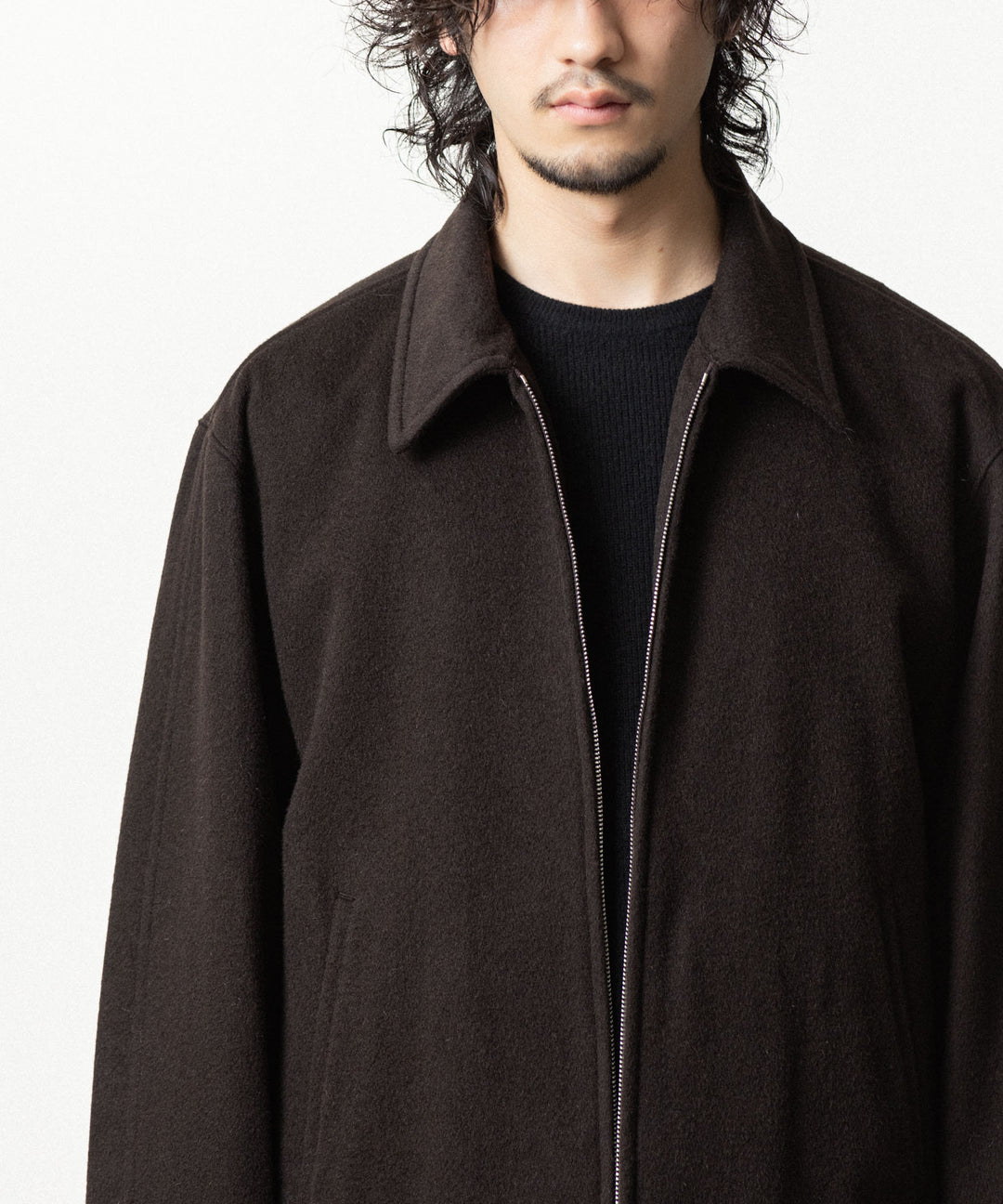ssstein(シュタイン)のWOOL CASHMERE ZIP SHORT JACKET - DARK BROWNの公式通販サイトsession福岡セレクトショップ