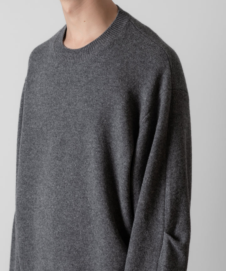 ssstein(シュタイン)のEXTRA FINE WOOL KNIT CURVE SLEEVE LS - DARK GREYの公式通販サイトsession福岡セレクトショップ
