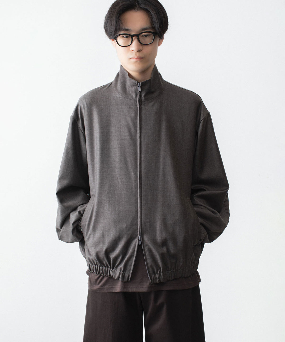 ssstein(シュタイン)のEXTRA FINE WOOL SHIRRED LIGHT ZIP JACKET - BROWN GREYの公式通販サイトsession福岡セレクトショップ