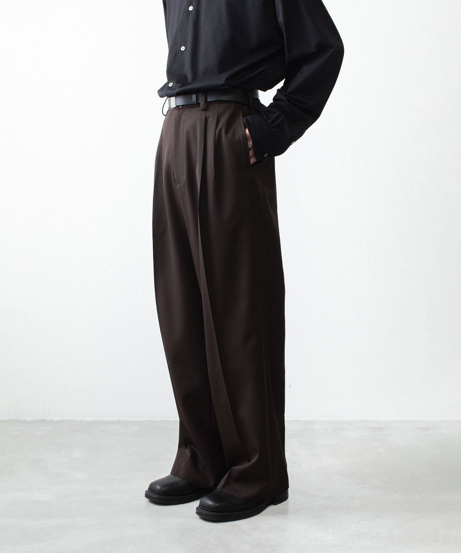 ssstein / シュタイン】EASY LONG WIDE TROUSERS (2/90 WOOL GABARDINE