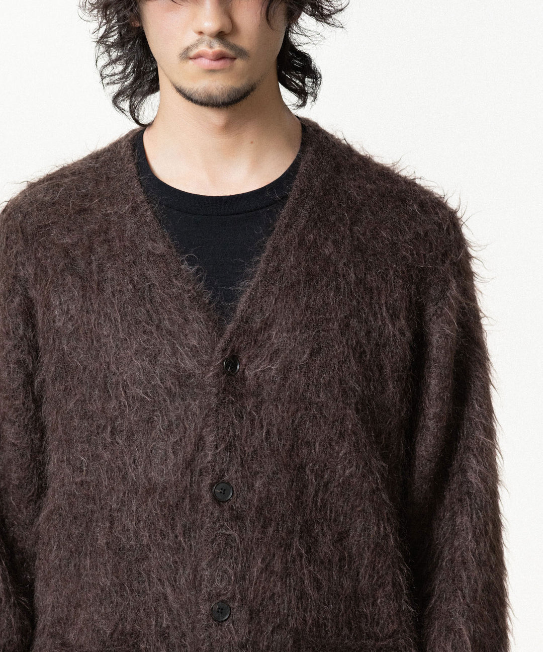 ssstein(シュタイン)の KID MOHAIR KNIT V NECK CARDIGAN - DARK BROWNの公式通販サイトsession福岡セレクトショップ