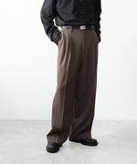 画像をギャラリービューアに読み込む, ssstein(シュタイン)のEASY LONG WIDE TROUSERS (2/90 WOOL GABARDINE) - DARK BEIGEの公式通販サイトsession福岡セレクトショップ

