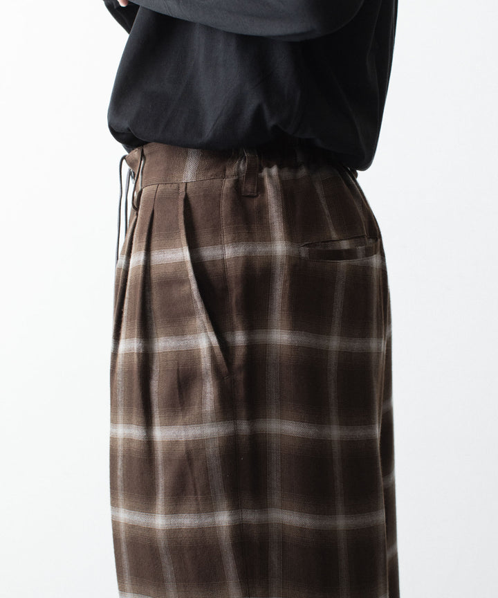 ssstein(シュタイン)のLY/VIS CHECK WIDE EASY TROUSERS - BROWN OMBREの公式通販サイトsession福岡セレクトショップ