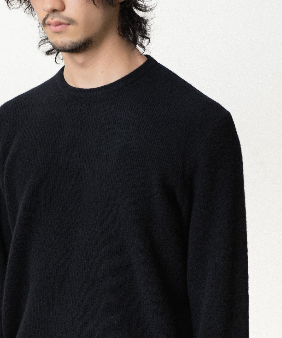 ssstein(シュタイン)のSUPER FINE WOOL MILLED KNIT CREW NECK LS - BLACKの公式通販サイトsession福岡セレクトショップ