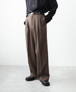 画像をギャラリービューアに読み込む, ssstein(シュタイン)のEASY LONG WIDE TROUSERS (2/90 WOOL GABARDINE) - DARK BEIGEの公式通販サイトsession福岡セレクトショップ
