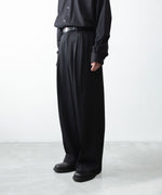 画像をギャラリービューアに読み込む, ssstein(シュタイン)のEASY LONG WIDE TROUSERS (2/90 WOOL GABARDINE) - BLACKの公式通販サイトsession福岡セレクトショップ
