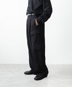 ssstein / シュタイン】VIS/LI/RA TWILL CARGO TROUSERS - BLACK