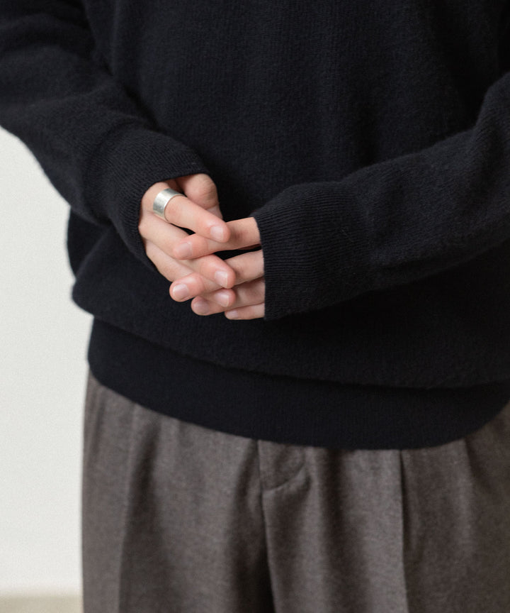 ssstein(シュタイン)のSUPER FINE WOOL MILLED KNIT CREW NECK LS - BLACKの公式通販サイトsession福岡セレクトショップ