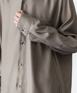 ssstein / シュタイン】CUPRO TWILL OVERSIZED LS SHIRT - TAUPE