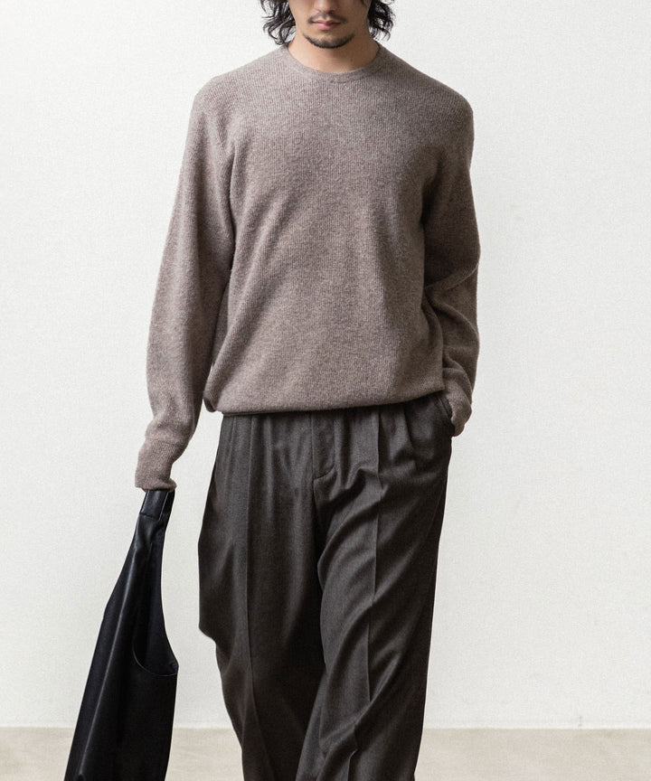 ssstein(シュタイン)のSUPER FINE WOOL MILLED KNIT CREW NECK LS - BEIGEの公式通販サイトsession福岡セレクトショップ