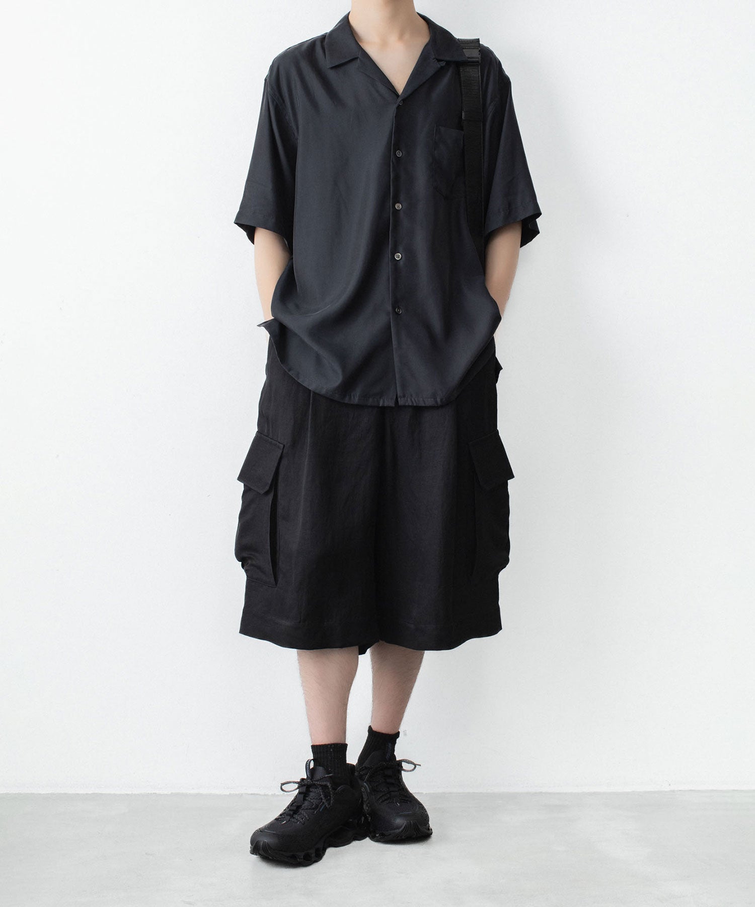 ssstein / シュタイン】CUPRO TWILL OVERSIZED OPEN COLLAR SS SHIRT
