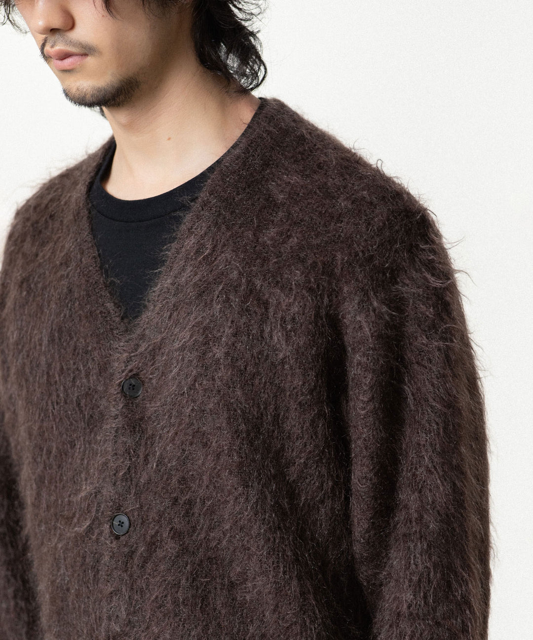 ssstein(シュタイン)の KID MOHAIR KNIT V NECK CARDIGAN - DARK BROWNの公式通販サイトsession福岡セレクトショップ