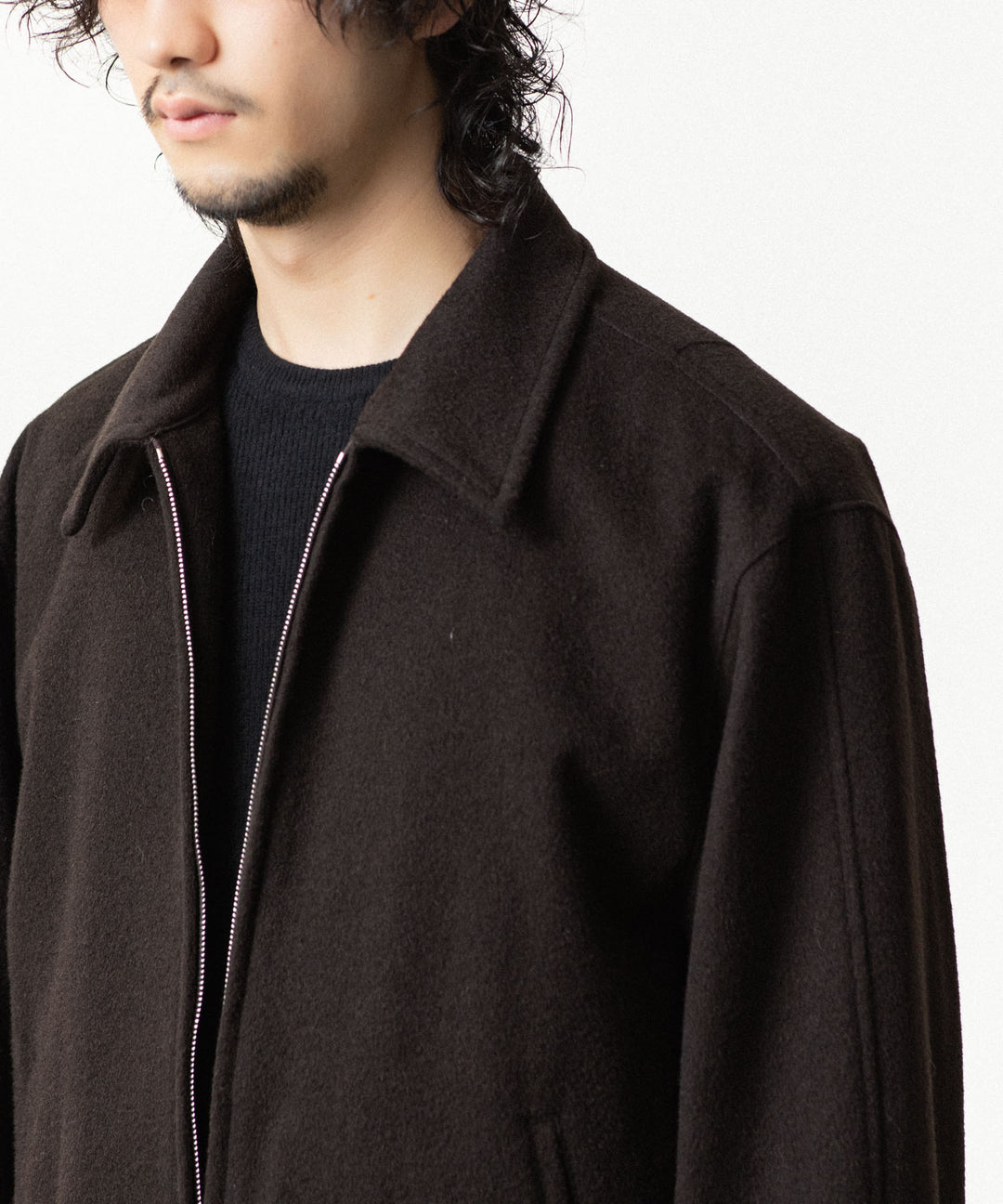 ssstein(シュタイン)のWOOL CASHMERE ZIP SHORT JACKET - DARK BROWNの公式通販サイトsession福岡セレクトショップ