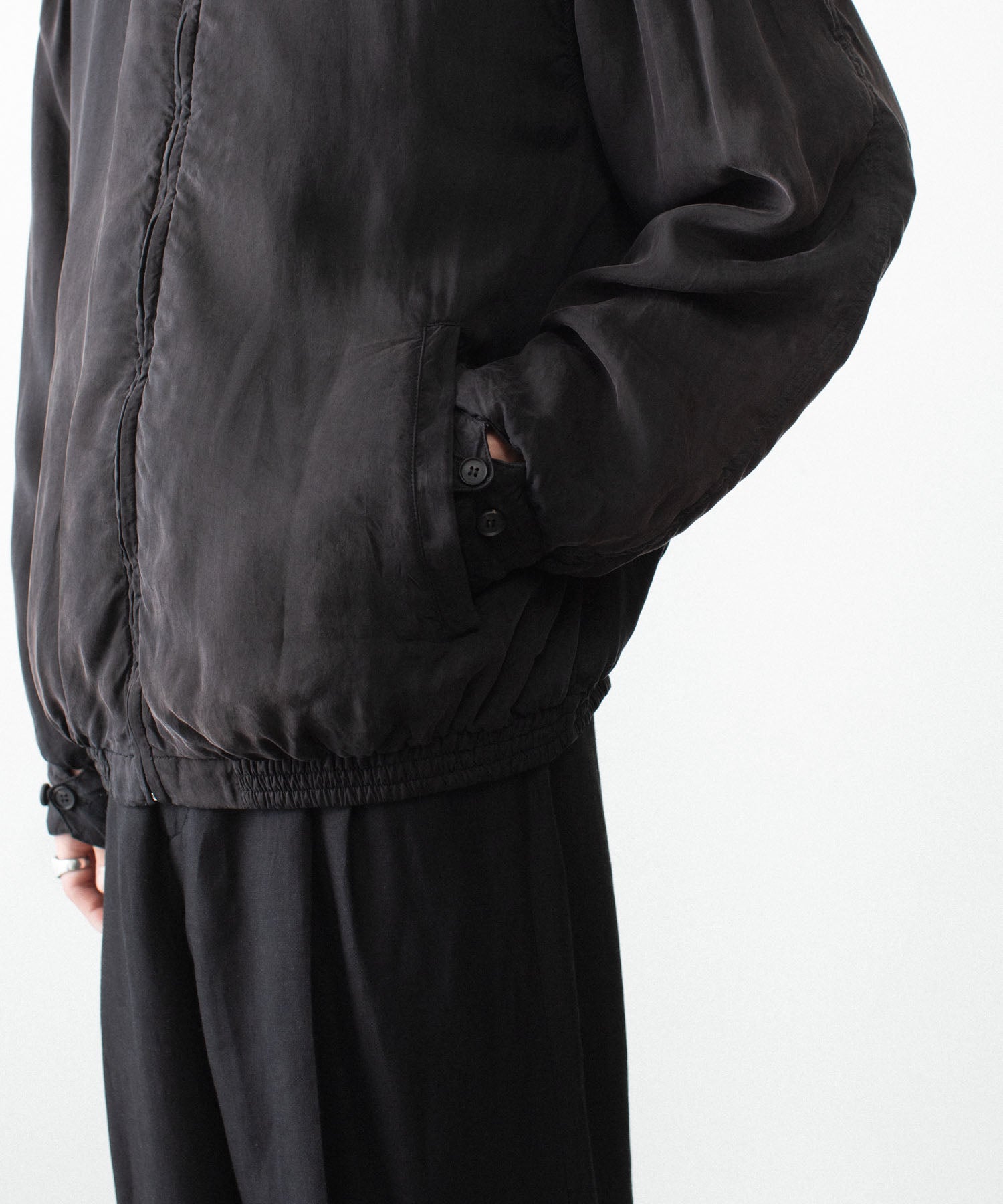 ジャケット・アウター SSS ssstein / シュタイン】CUPRO FIBRIL VINTAGE ZIP JACKET - BLACK
