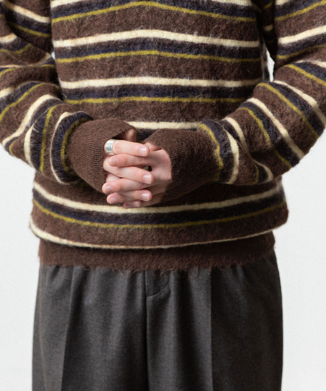 ssstein(シュタイン)の KID MOHAIR RIBBED KNIT POLO LS -  BROWN MULTIの公式通販サイトsession福岡セレクトショップ
