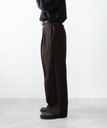 画像をギャラリービューアに読み込む, ssstein(シュタイン)のEASY LONG WIDE TROUSERS (2/90 WOOL GABARDINE) - DARK BROWNの公式通販サイトsession福岡セレクトショップ
