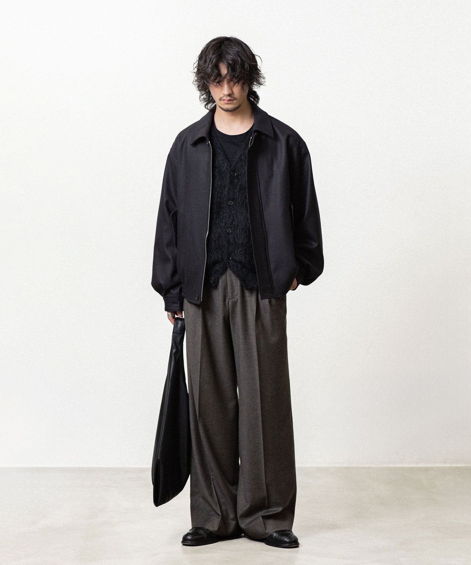 ssstein / シュタイン】KID MOHAIR KNIT V NECK CARDIGAN - BLACK