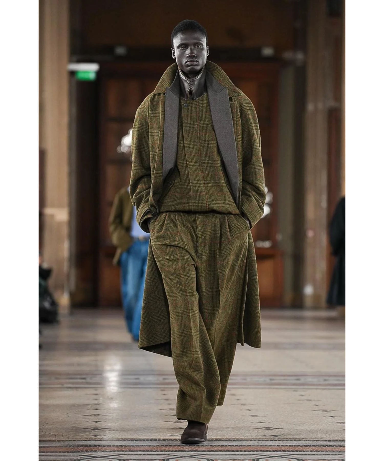 ssstein / シュタイン】BRITISH TWEED RAGLAN SLEEVE BALMACAAN COAT