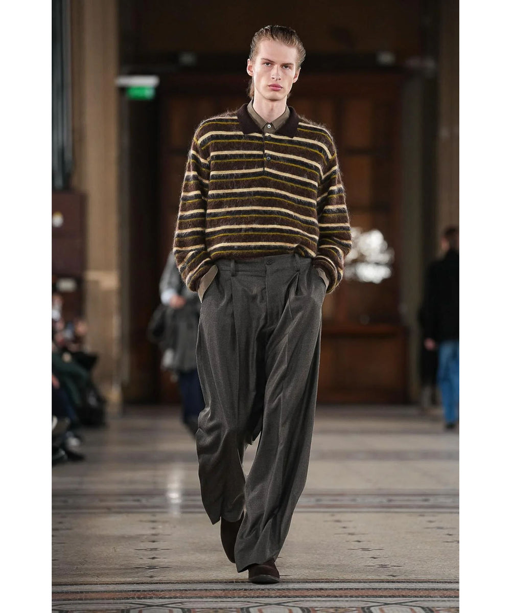 ssstein(シュタイン)の KID MOHAIR RIBBED KNIT POLO LS -  BROWN MULTIの公式通販サイトsession福岡セレクトショップ
