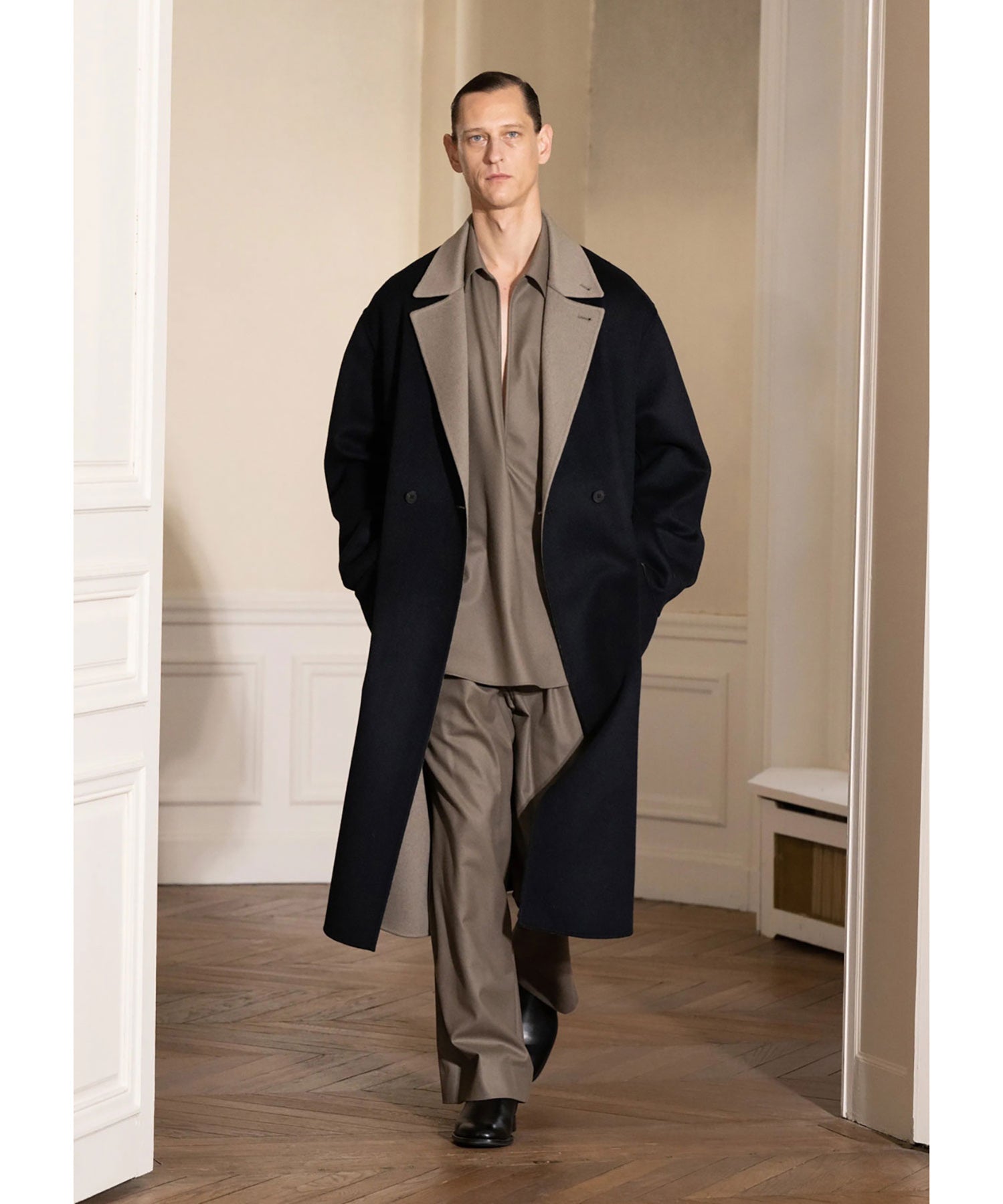 ジャケット・アウター ssstein 24aw OVERSIZED REVERSIBLE COAT ssstein / シュタイン】OVERSIZED REVERSIBLE COAT - NAVY × GREY