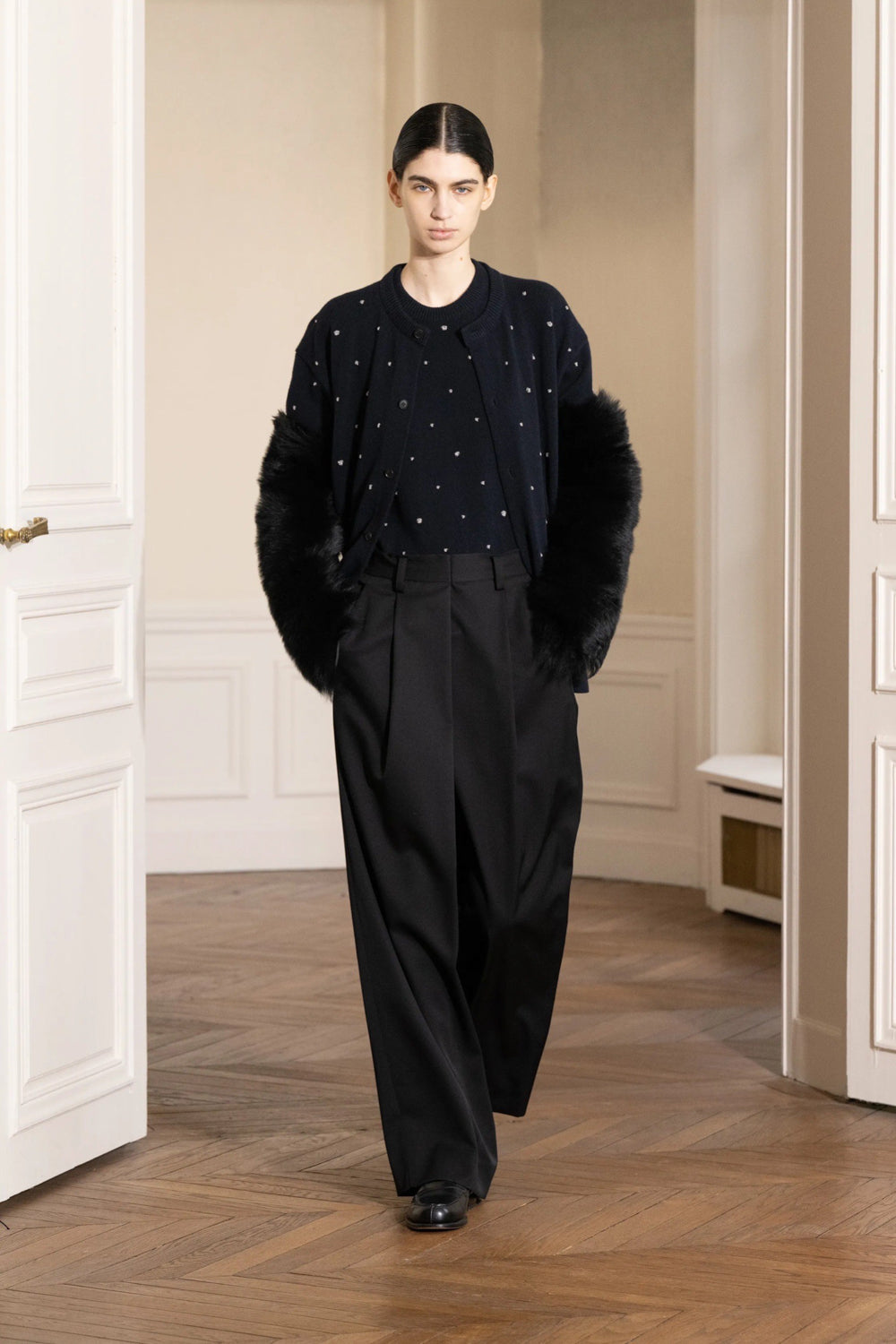 ssstein / シュタイン】OVERTUCKED EXTRA WIDE TROUSERS - BLACK