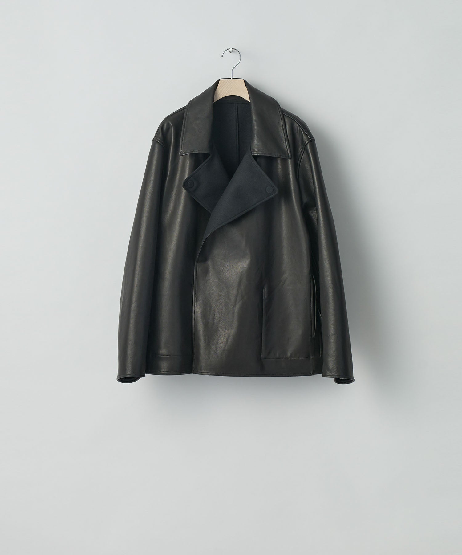 ssstein(シュタイン)の24AWコレクション BONDED LEATHER SHORT JACKET - BLACK × BLACK 公式通販サイトsession福岡セレクトショップ