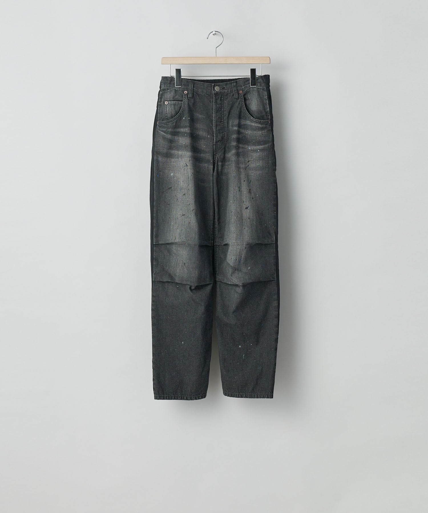 ssstein(シュタイン)の24AWコレクション NYLON COMBINATION SPLASHED DENIM JEANS - BLACK 公式通販サイトsession福岡セレクトショップ