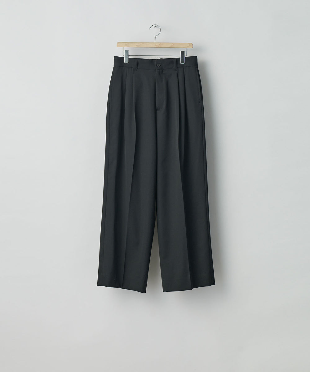 ssstein(シュタイン)の24AWコレクション LONG WIDE TROUSERS (2/90 WOOL GABARDINE) - BLACK 公式通販サイトsession福岡セレクトショップ