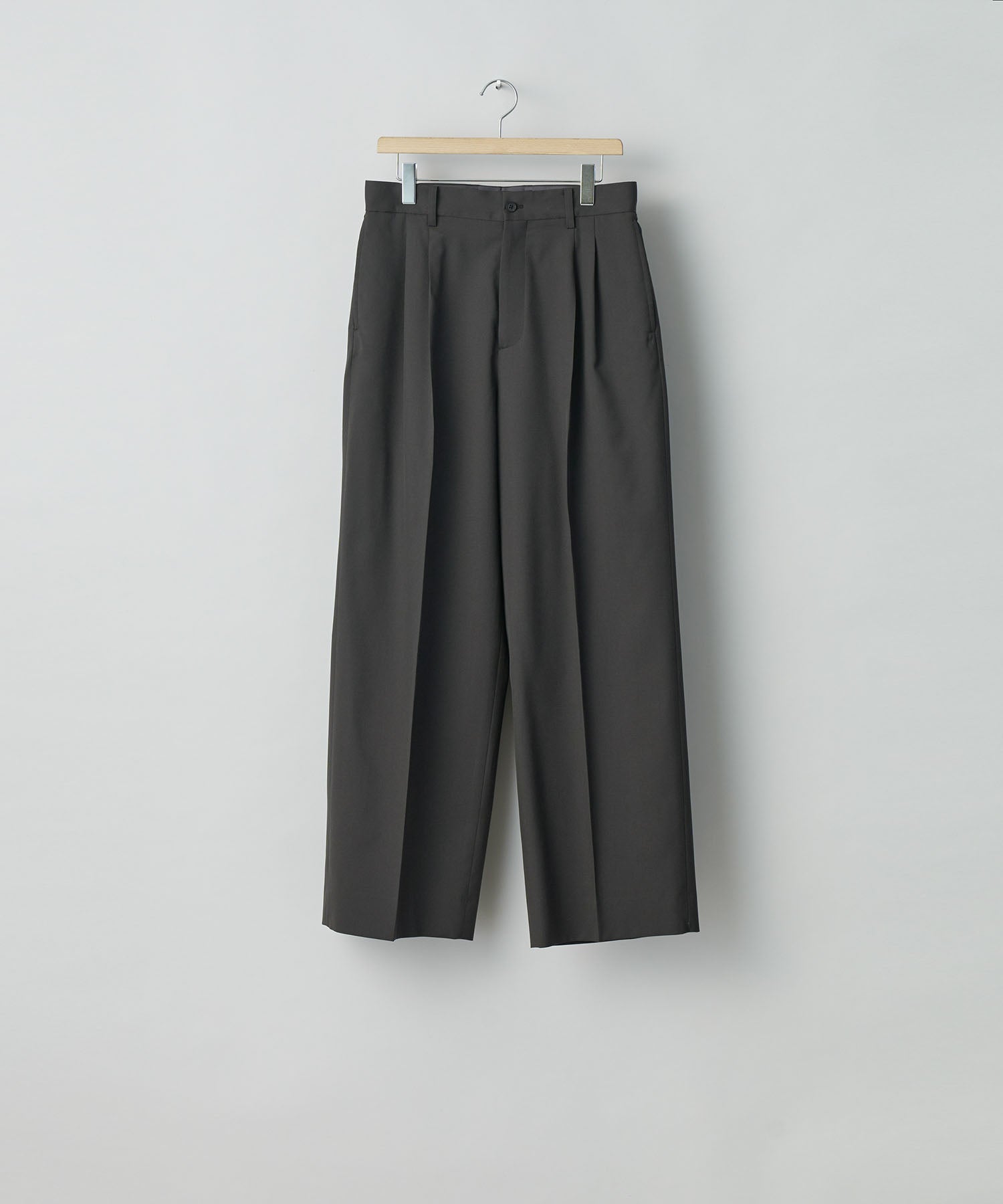 ssstein(シュタイン)の24AWコレクション LONG WIDE TROUSERS (2/72 WOOL GABARDINE) - GREY KHAKI 公式通販サイトsession福岡セレクトショップ