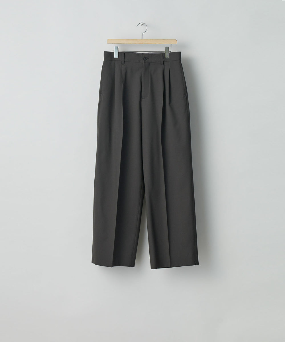 ssstein(シュタイン)の24AWコレクション LONG WIDE TROUSERS (2/72 WOOL GABARDINE) - GREY KHAKI 公式通販サイトsession福岡セレクトショップ
