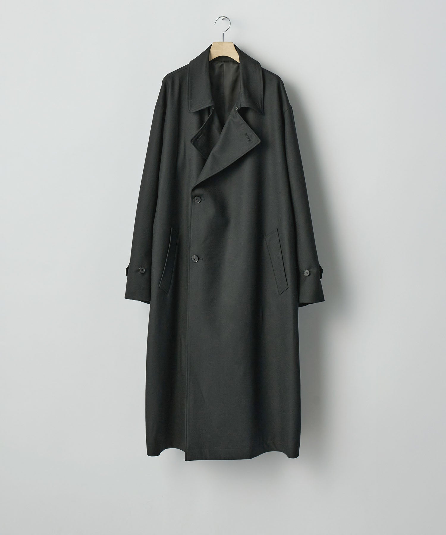 ssstein(シュタイン)のWOOL FLANNEL OVERSIZED DOUBLE BREASTED COAT - BLACKの公式通販サイトsession福岡セレクトショップ