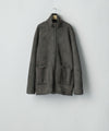 【ssstein】CUT-OFF MOUTON JACKET - GREY KHAKI