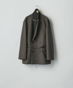 ssstein / シュタイン】OVERSIZED DOUBLE LAPELED JACKET - GREY KHAKI