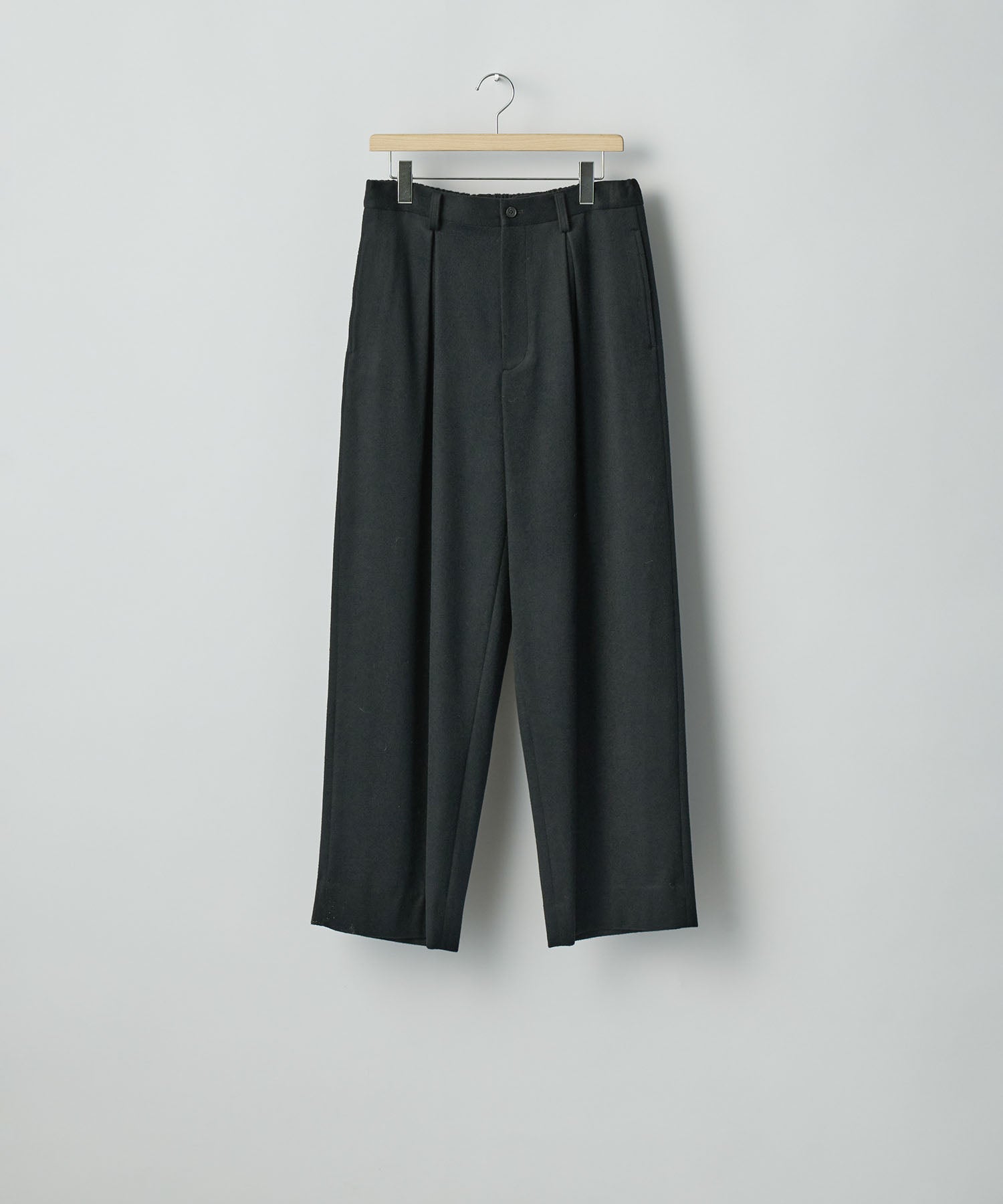 ssstein / シュタイン】W/CA BEAVER EASY WIDE TROUSERS - BLACK