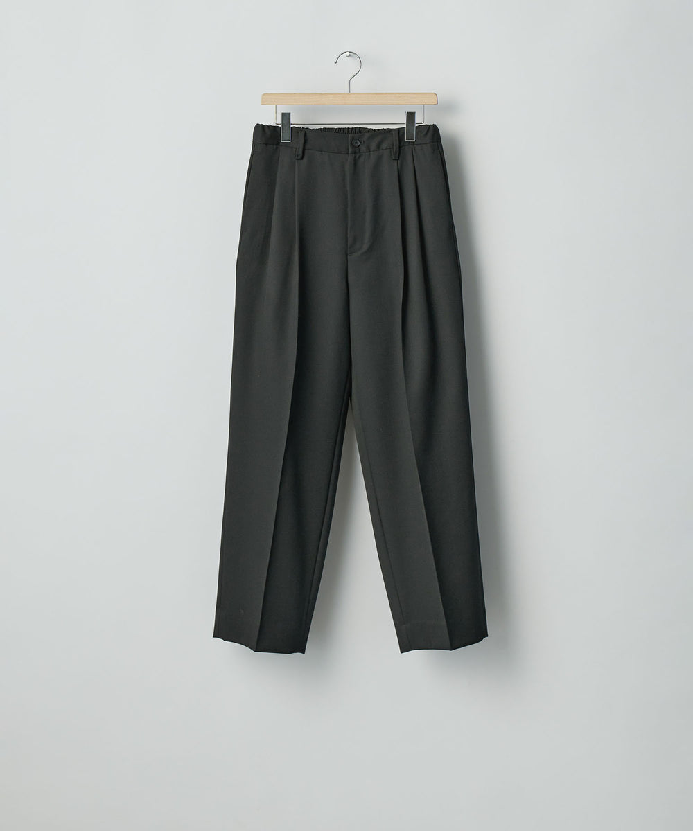 ssstein(シュタイン)のTWO TUCK EASY TROUSERS (2/60 WOOL GABARDINE) - BLACKの公式通販サイトsession福岡セレクトショップ