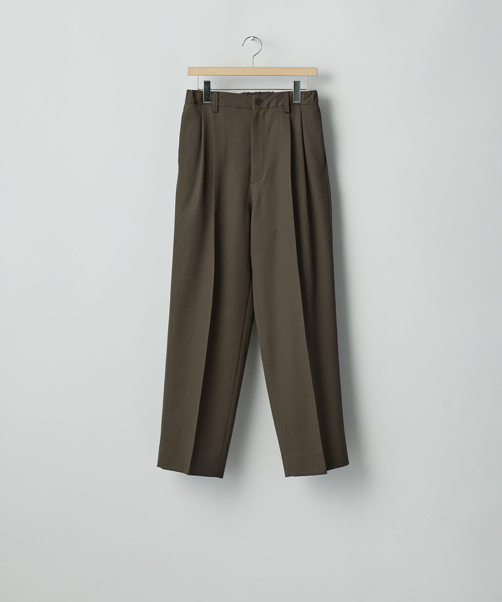 ssstein(シュタイン)のTWO TUCK EASY TROUSERS (2/60 WOOL GABARDINE) - MILITARY KHAKIの公式通販サイトsession福岡セレクトショップ