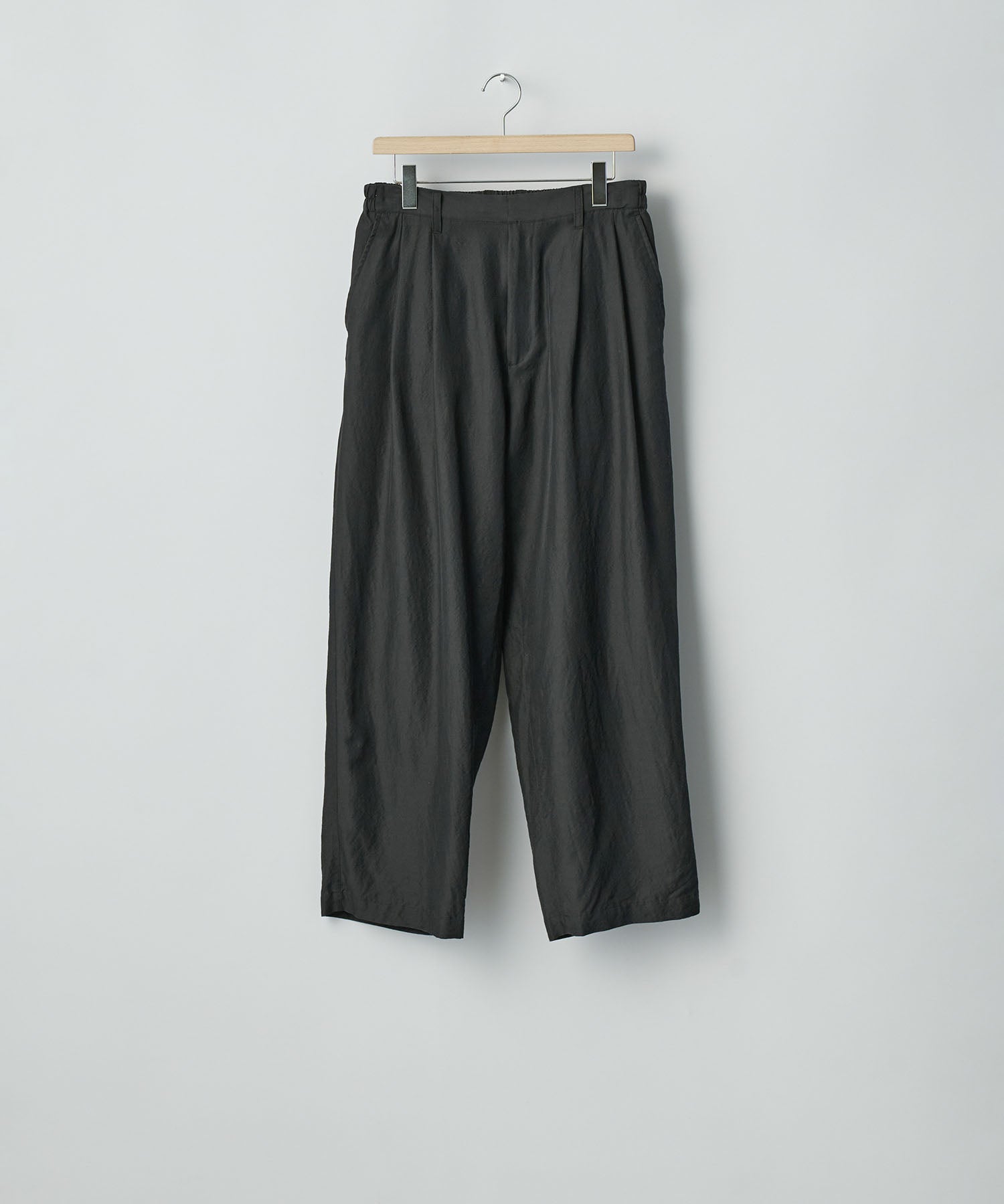 ssstein / シュタイン】WOOL/SILK WIDE EASY TROUSERS - BLACK | 公式