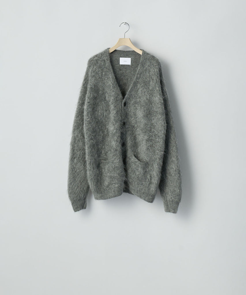 ssstein / シュタイン】KID MOHAIR KNIT V NECK CARDIGAN - GREY