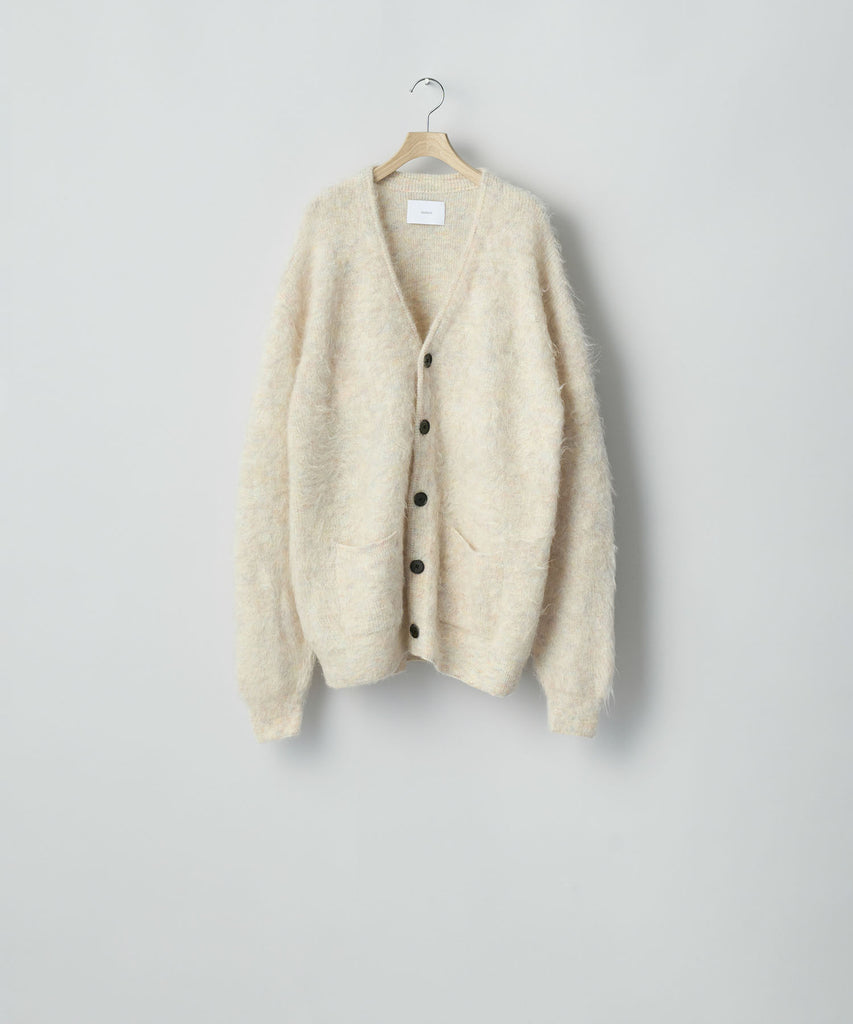 ssstein / シュタイン】KID MOHAIR KNIT V NECK CARDIGAN - MIX WHITE