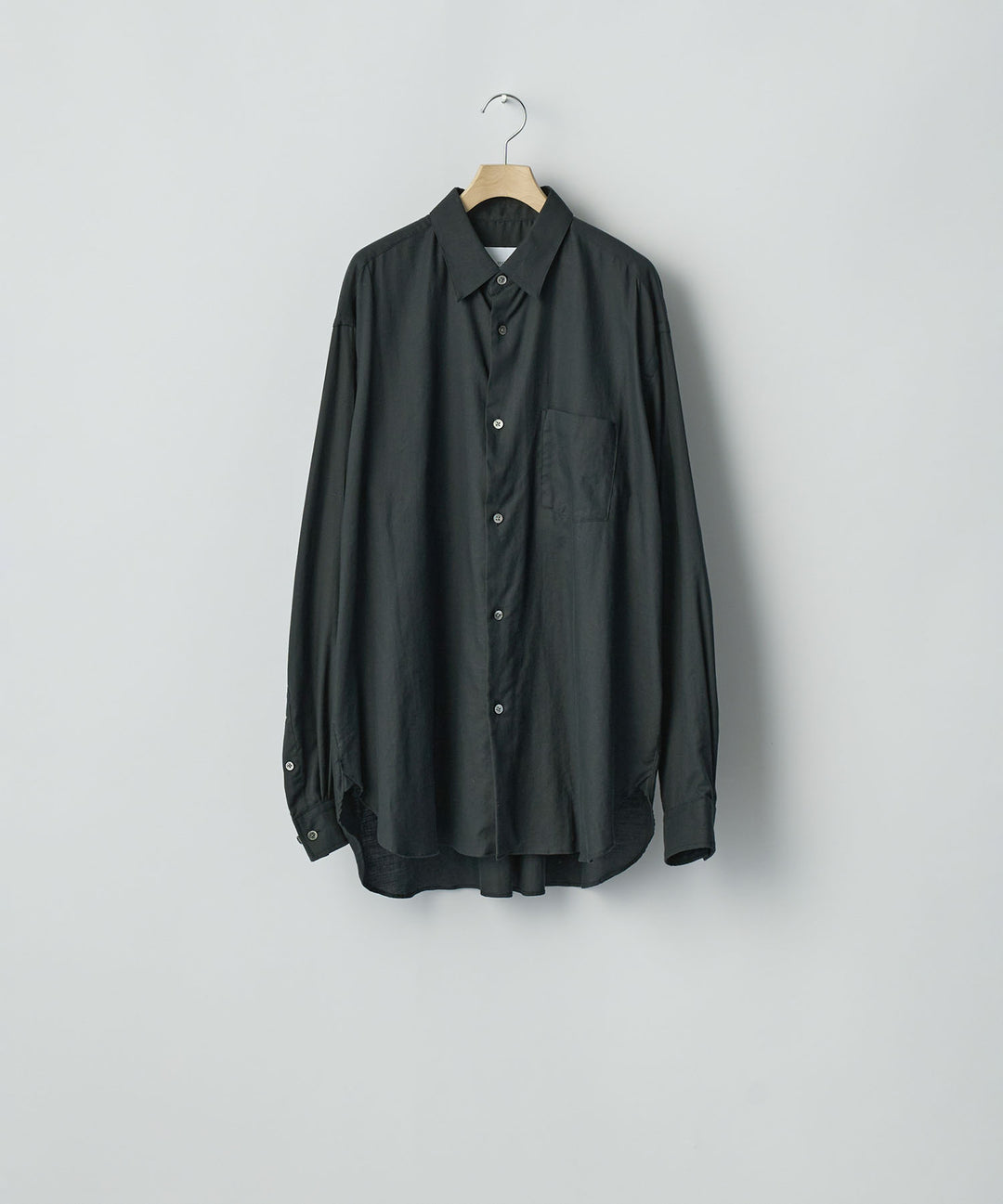 ssstein(シュタイン)のCOTTON/SILK OVERSIZED REGULAR COLLAR SHIRT - BLACKの公式通販サイトsession福岡セレクトショップ
