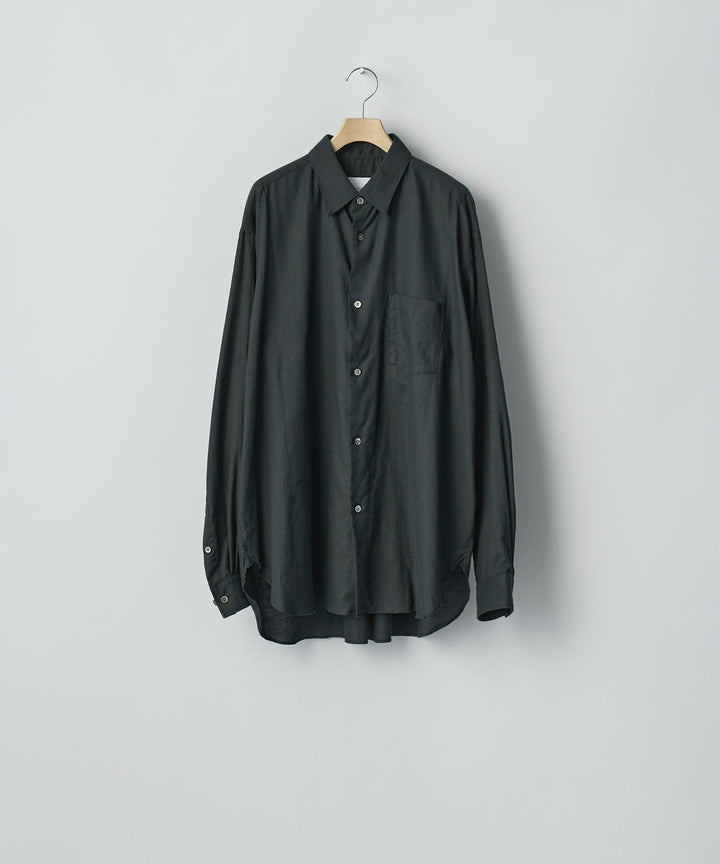 ssstein(シュタイン)のCOTTON/SILK OVERSIZED REGULAR COLLAR SHIRT - BLACKの公式通販サイトsession福岡セレクトショップ
