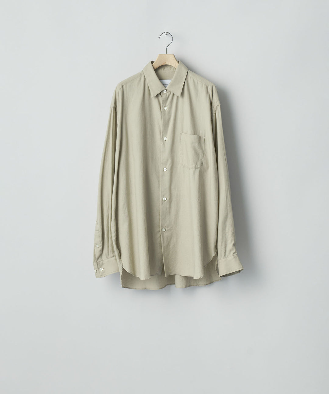 ssstein(シュタイン)のCOTTON/SILK OVERSIZED REGULAR COLLAR SHIRT - GREIGEの公式通販サイトsession福岡セレクトショップ