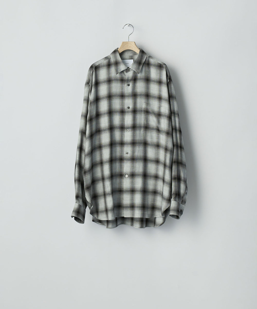 ssstein(シュタイン)のRAYON/LYOCELL CHECK OVERSIZED DOWN PAT SHIRT - BLACK OMBREの公式通販サイトsession福岡セレクトショップ