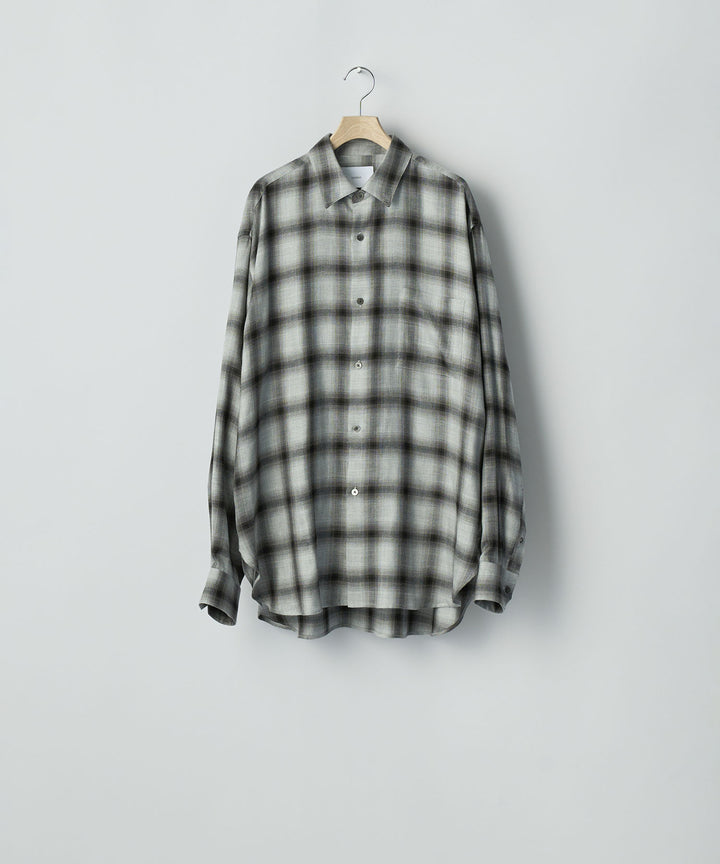 ssstein(シュタイン)のRAYON/LYOCELL CHECK OVERSIZED DOWN PAT SHIRT - BLACK OMBREの公式通販サイトsession福岡セレクトショップ