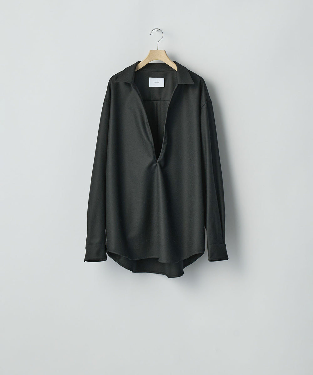 ssstein(シュタイン)のWOOL FLANNEL OVERSIZED SKIPPER SHIRT - BLACKの公式通販サイトsession福岡セレクトショップ
