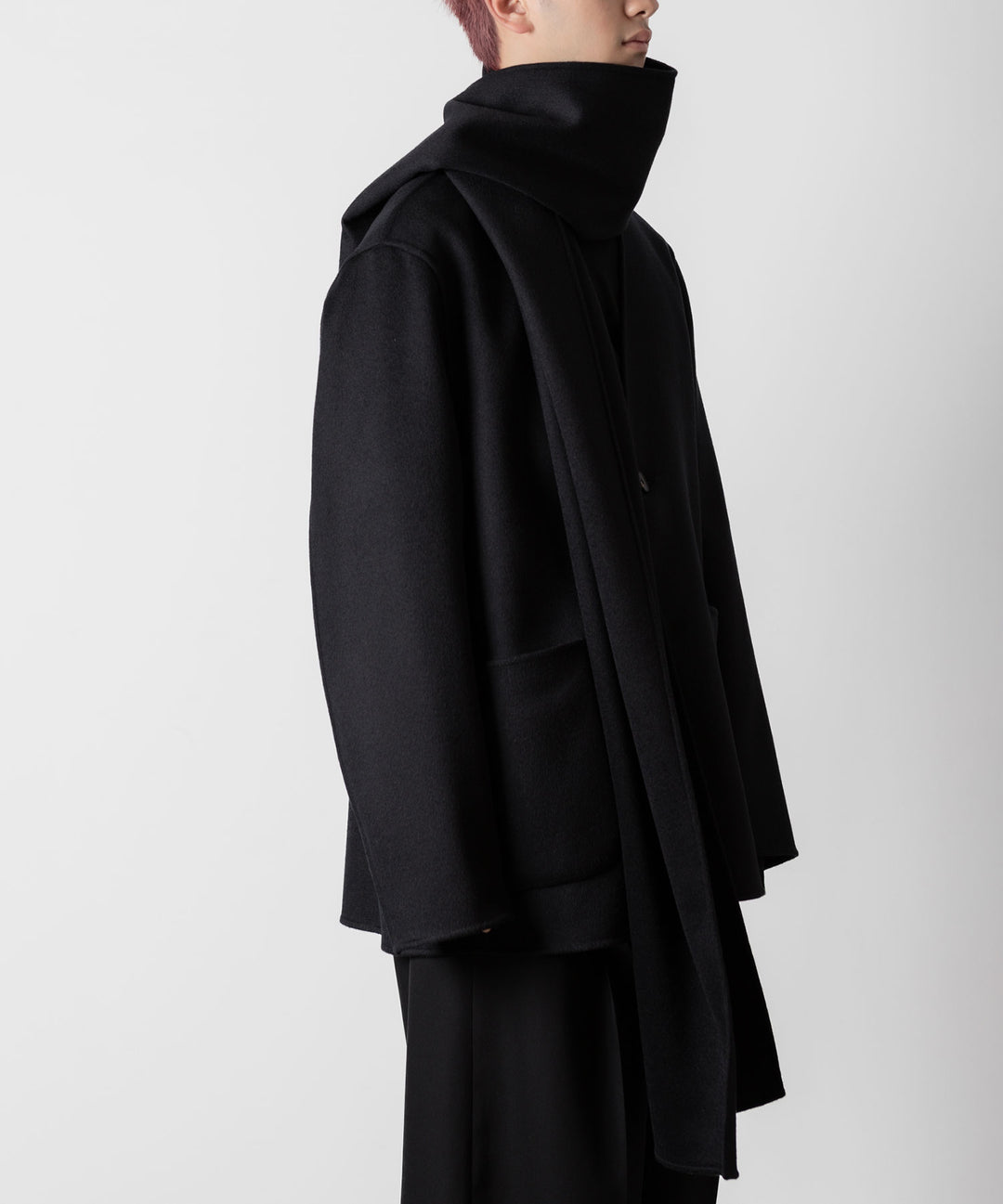 ssstein(シュタイン)のWOOL CASHMERE BEAVER REVERSIBLE STOLE JACKET -BLACKの公式通販サイトsession福岡セレクトショップ