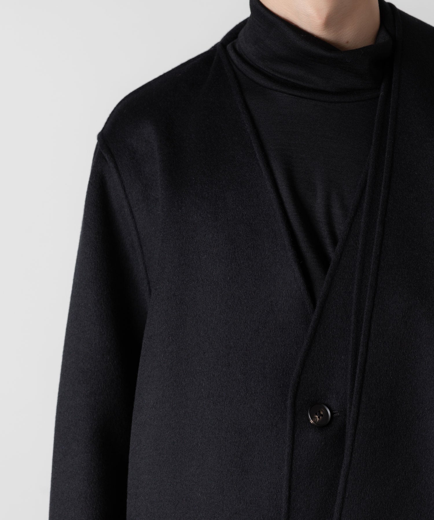 ssstein(シュタイン)のWOOL CASHMERE BEAVER REVERSIBLE STOLE JACKET -BLACKの公式通販サイトsession福岡セレクトショップ