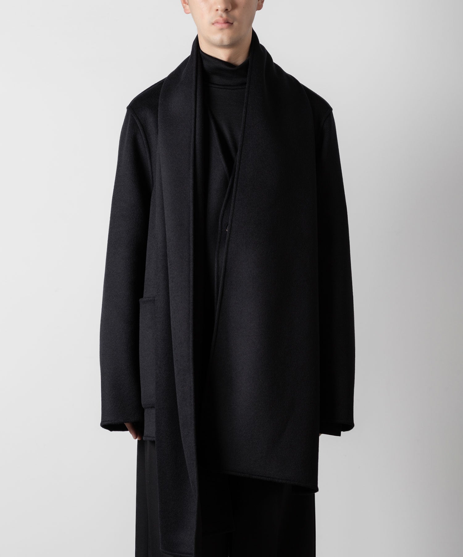 ssstein(シュタイン)のWOOL CASHMERE BEAVER REVERSIBLE STOLE JACKET -BLACKの公式通販サイトsession福岡セレクトショップ